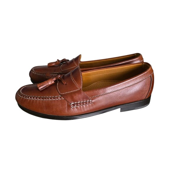 Cole Haan Pinch Tassel Loafers Mens Size 9.5D Brown Leather Shoes Made In India